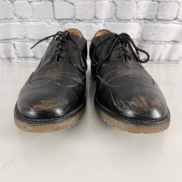 BED STU Gibson Wingtip Oxford Black Dress Shoes Brogue Leather Upper Men Size 12 - Picture 4 of 16